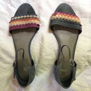 Camper flat open toe sandals, size 9